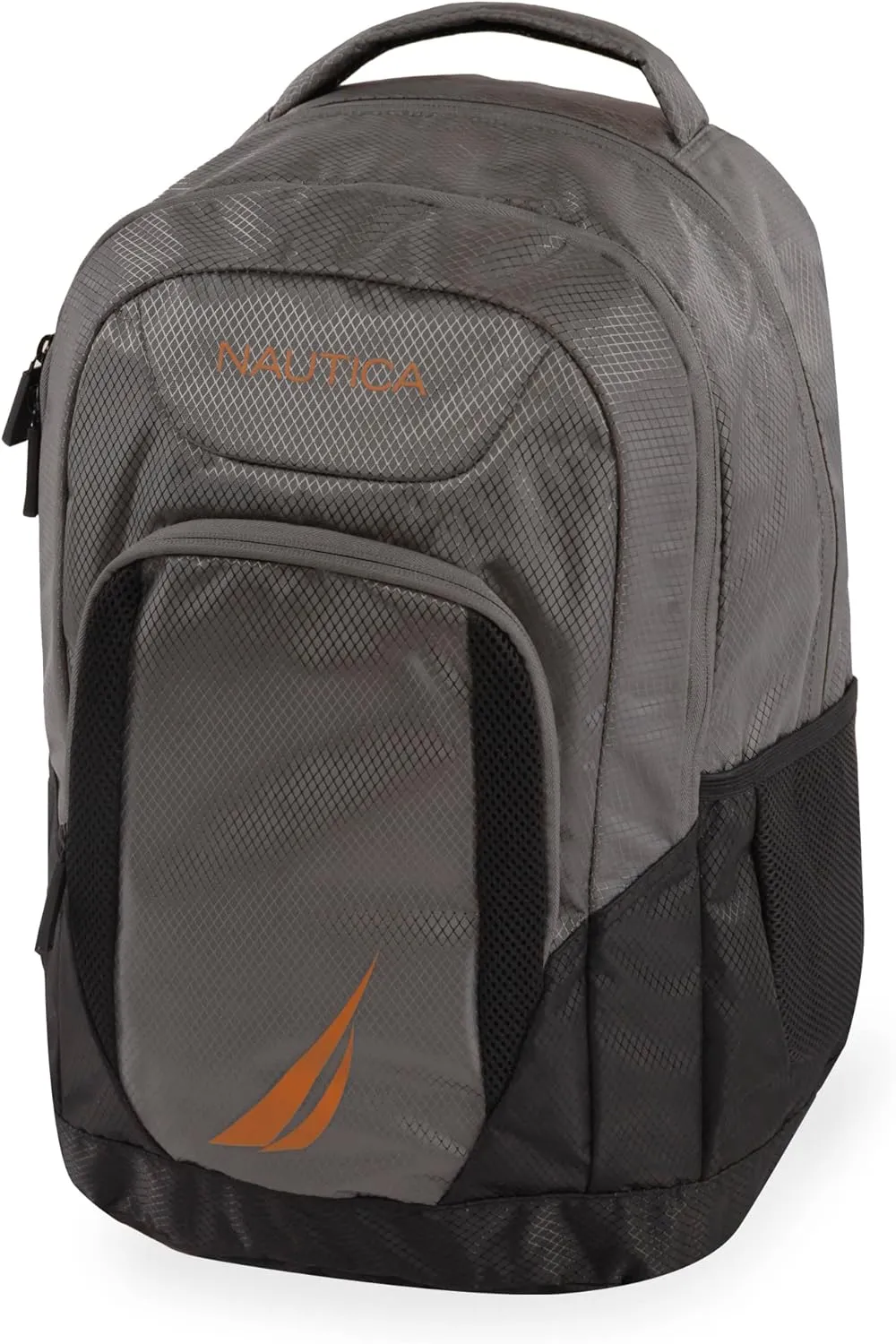 NAUTICA Sail Laptop Backpack, Grey/Orange, One Size