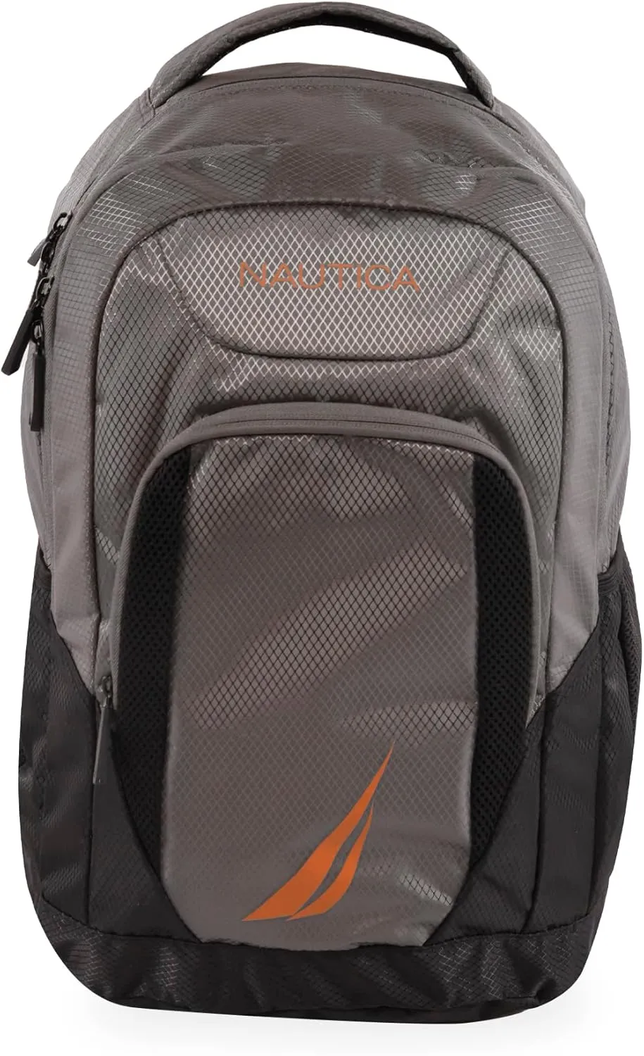 NAUTICA Sail Laptop Backpack, Grey/Orange, One Size
