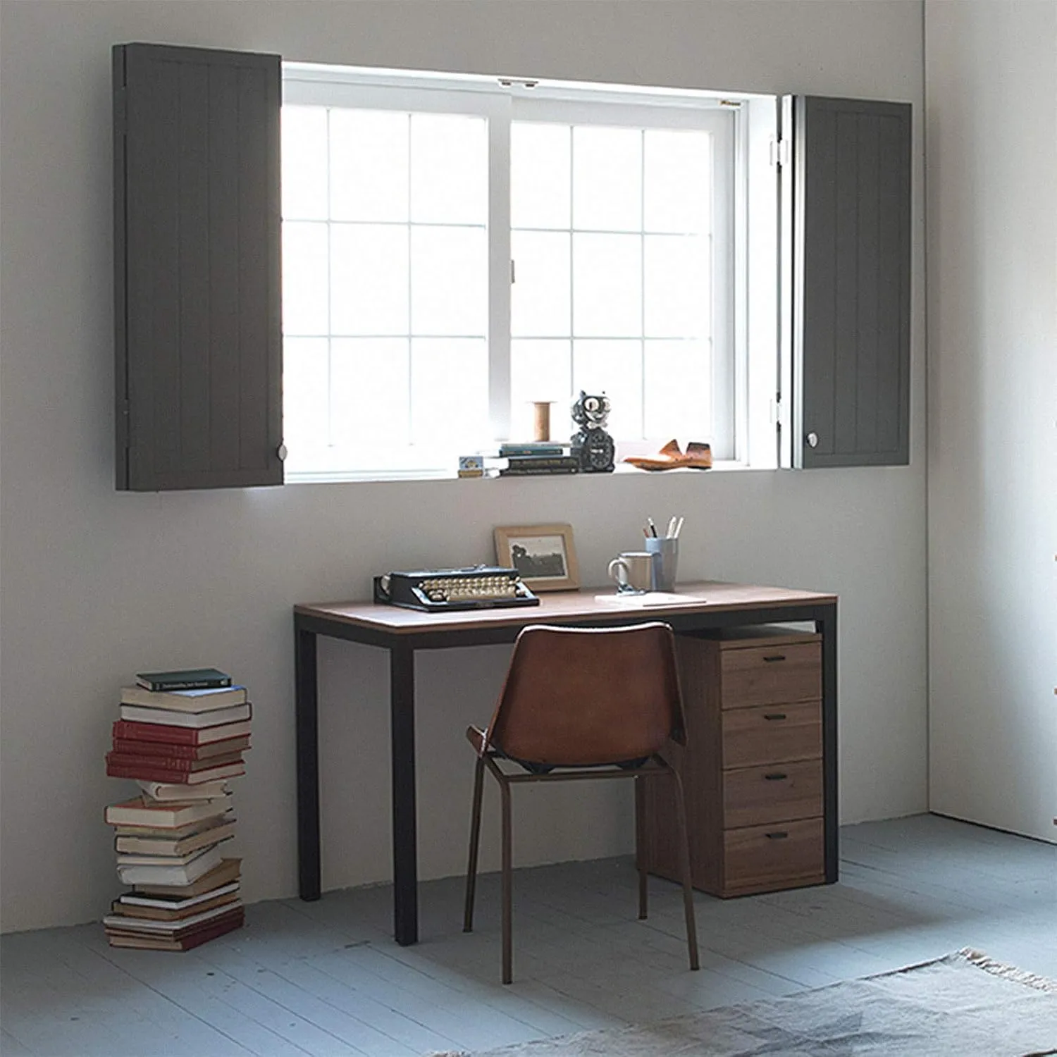 Need home office desk, 31inch, Teak & Black Frame