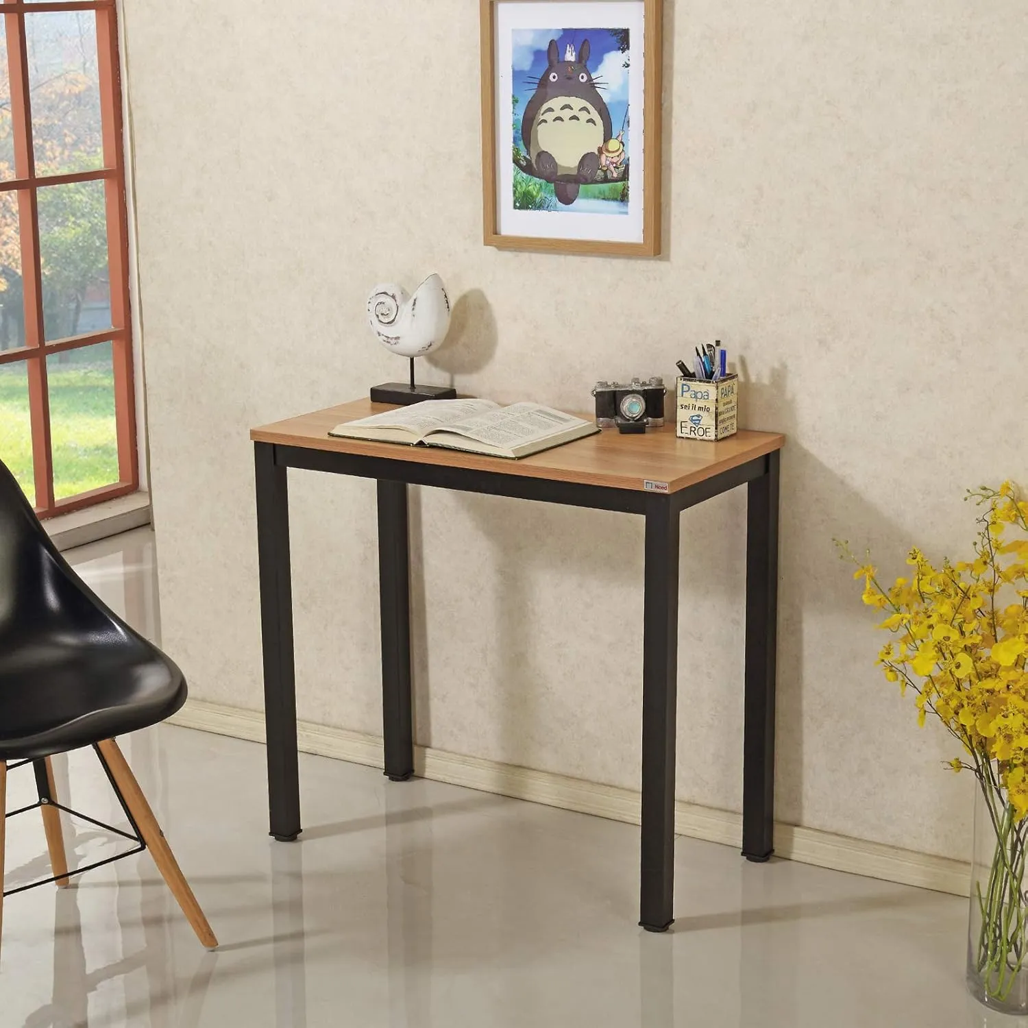 Need home office desk, 31inch, Teak & Black Frame