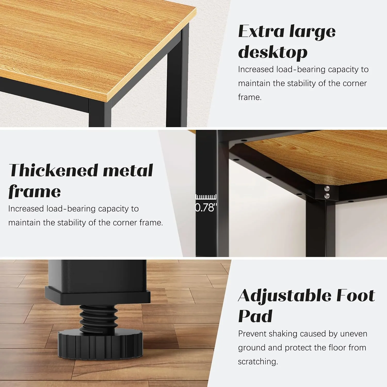 Need home office desk, 31inch, Teak & Black Frame