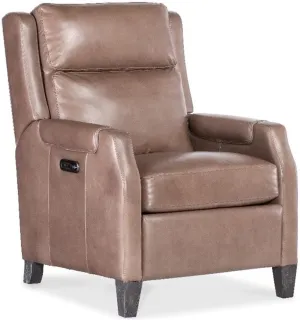 Nelson Power Recliner w/Power Headrest in Brown Leather by Hooker Furnishings