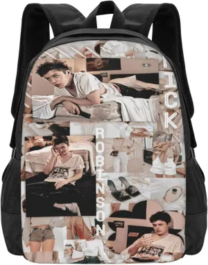 Nick Actors Robinson Backpack Laptop Computer Bag Double Shoulder Bags Casual Daypack for Travel Work Business Outdoor 15.6 Inch