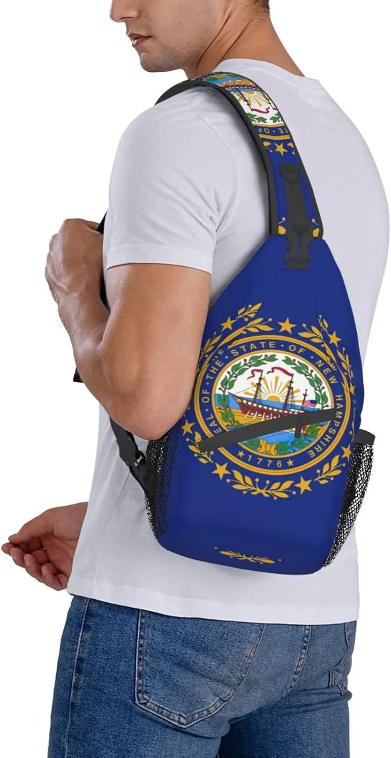 North Carolina State Flag Print Small Backpack Sling Bag For Women Men, Chest Bag Daypack Crossbody For Travel Sport