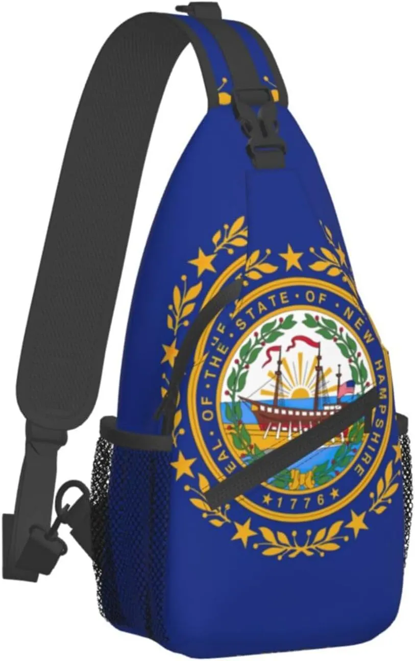 North Carolina State Flag Print Small Backpack Sling Bag For Women Men, Chest Bag Daypack Crossbody For Travel Sport