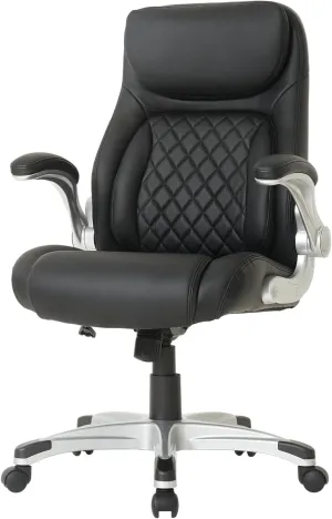 Nouhaus  Posture Ergonomic PU Leather Office Chair. Click5 Lumbar Support with FlipAdjust Armrests. Modern Executive Chair and Computer Desk Chair (Black)