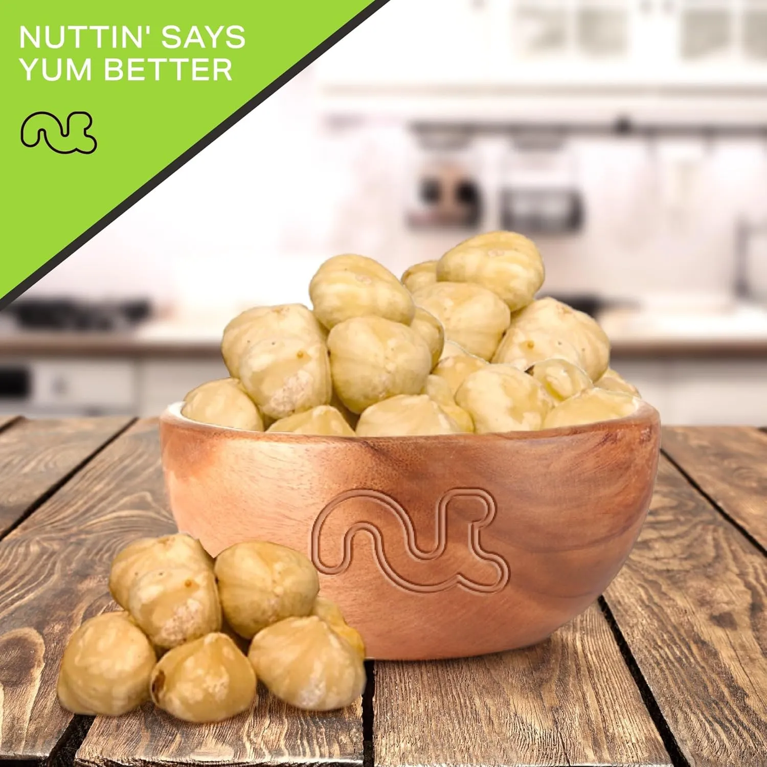 NUT CRAVINGS - Raw Blanched Hazelnuts Filberts - Unsalted, Shelled, (32oz - 2 LB) Bulk Nuts Packed Fresh in Resealable Bag - Kosher Healthy Snack, Natural Keto Vegan - Ideal for Trail Mixed Nuts