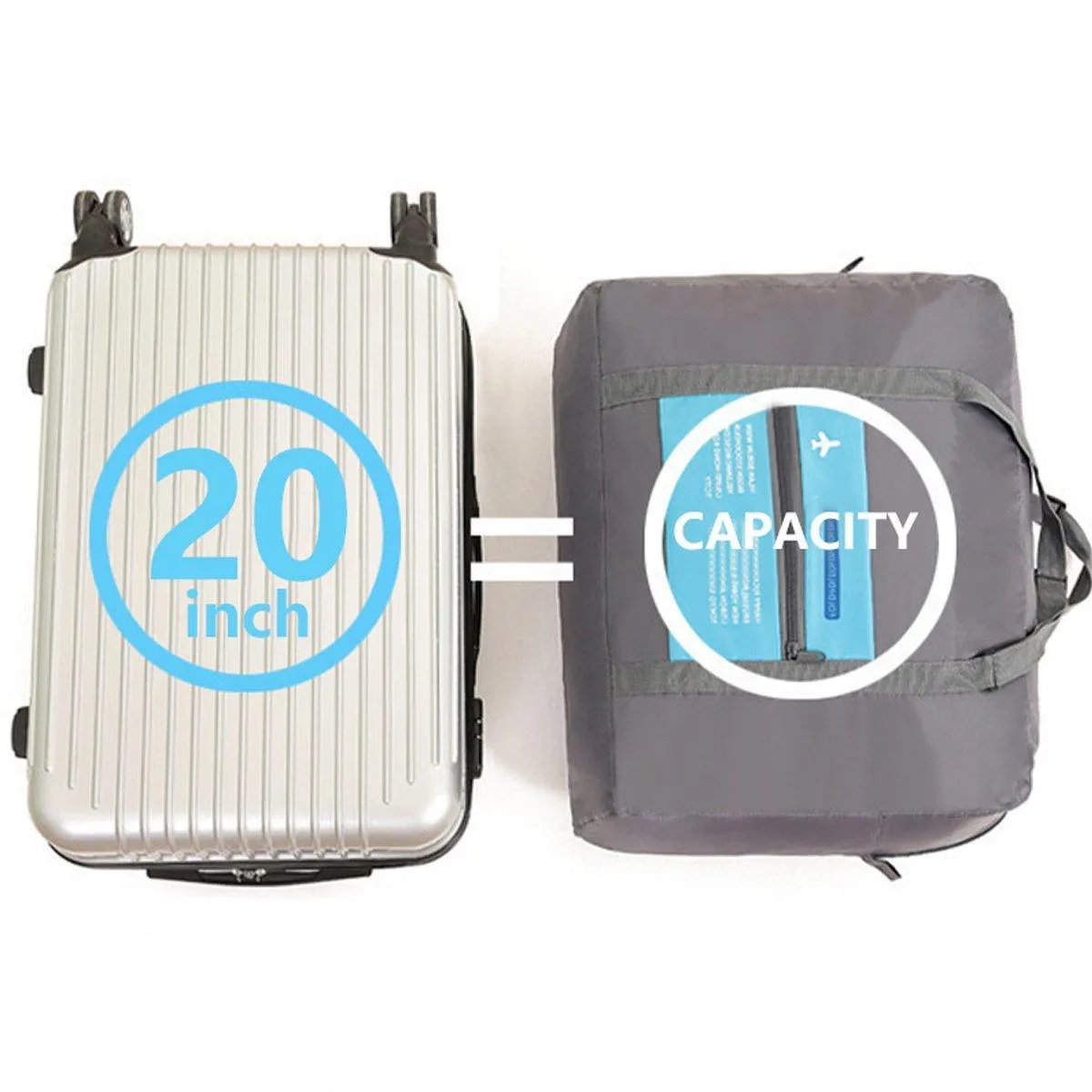 Nylon Waterproof Collapsible Travel Bag Large Suitcase Clothing Organizer