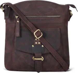 Oak Leathers Leather Crossbody Bag For Women With Adjustable Sling Strap - Medium Size Crossover Shoulder Handbag Purse
