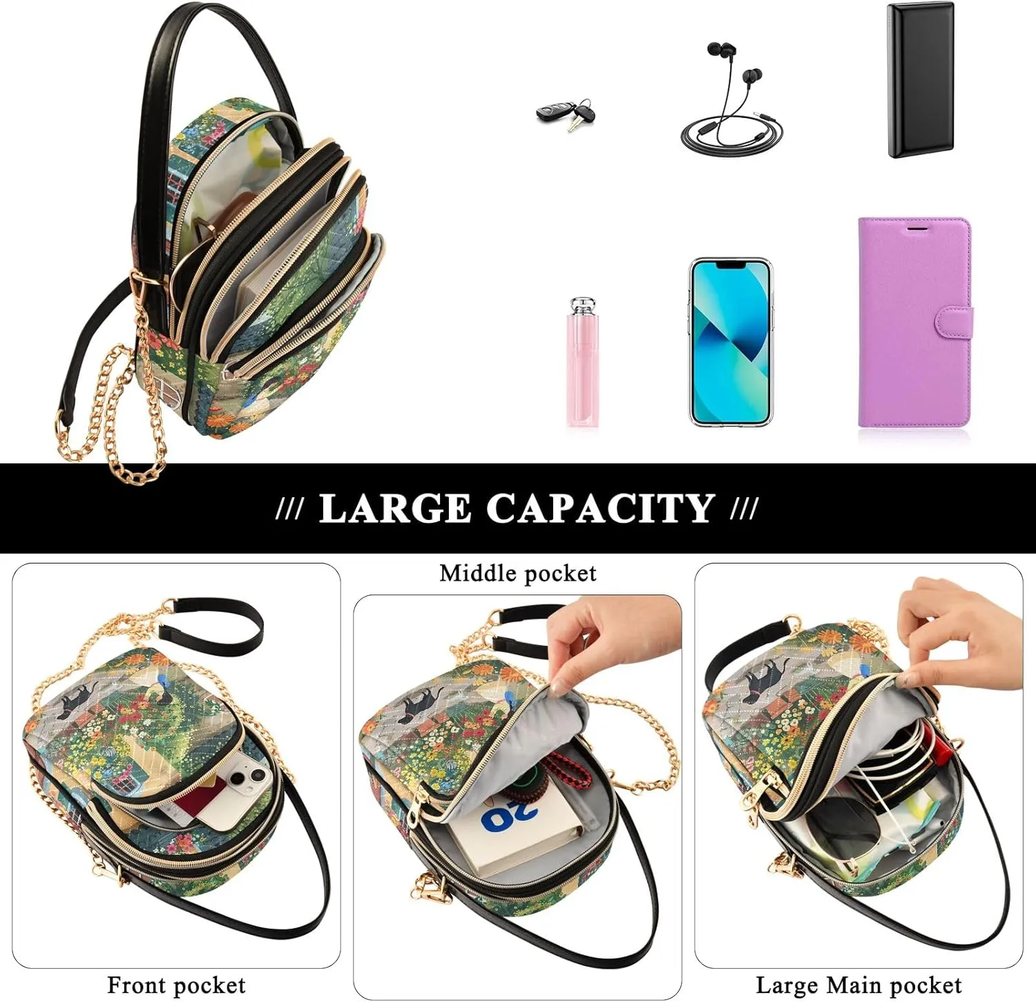 ODAWA Starry Sky Dragonfly Shoulder Crossbody Bag Women Bags Crossbody Fashion Crossbody Bags for Women