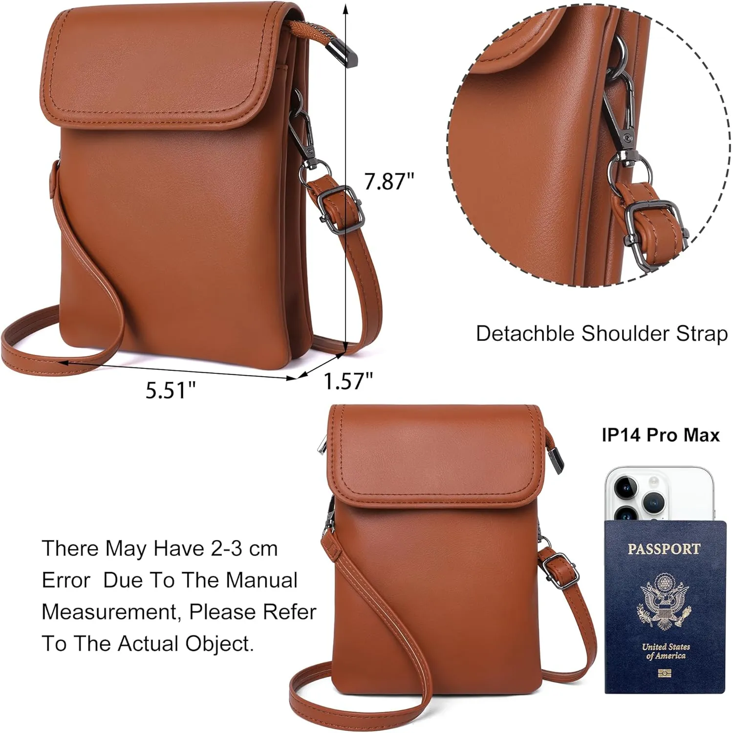 OIDERY Crossbody Bags for Women Small Cell Phone Wallet Purse with Adjustable Strap Women's Shoulder Handbag