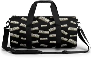 One Hundreddollar Bill U.S. Travel Duffel Bag Gym Bags Sports Tote Shoulder Weekender Handbag for Men Women