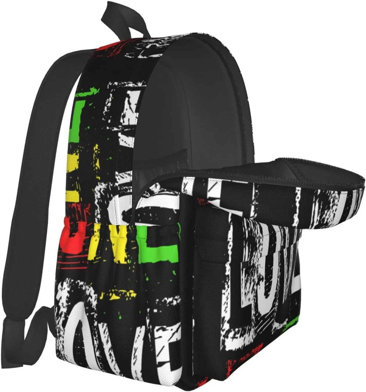 One Loves Jamaican Rasta Reggae Casual Backpacks Large Travel Backpack Laptop Rucksack Sports Daypack Adjustable Strap Bag for Camping Hiking