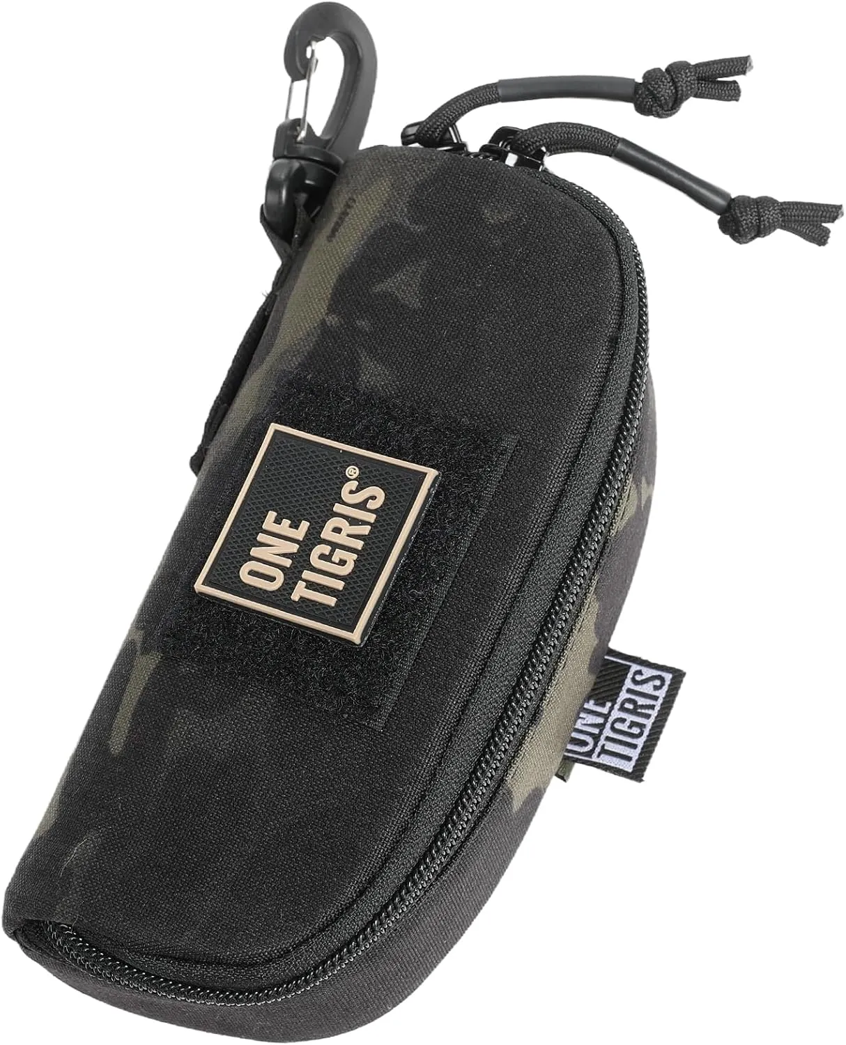 OneTigris Eyeglasses Hard Case Tactical Molle Zipper Sunglasses Carrying Case 1000D Nylon with Clip
