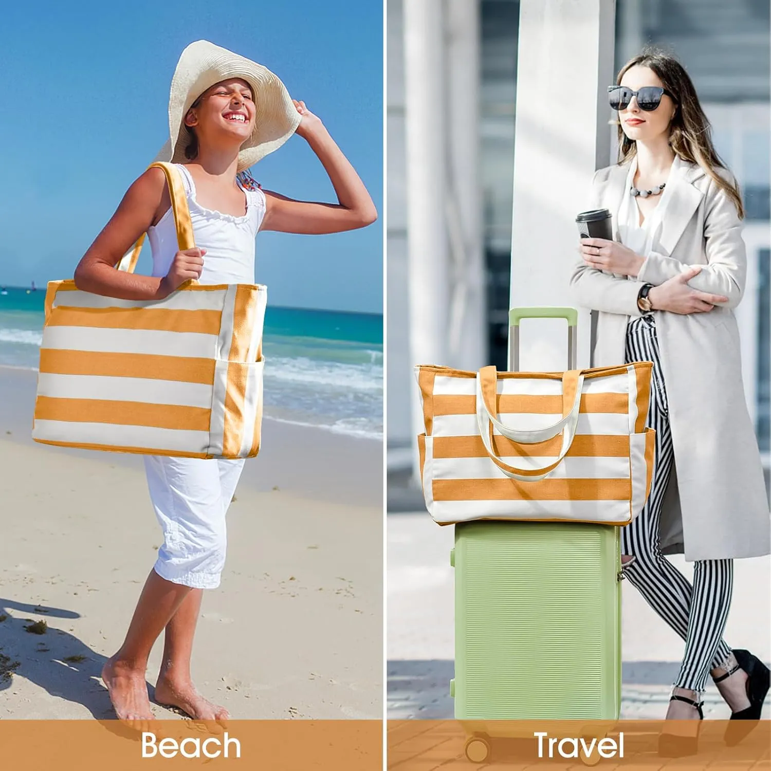 oscaurt Beach Bags for Women Travel Weekender Bag Swim Pool Bag Gifts for Women Travel Beach Essentials