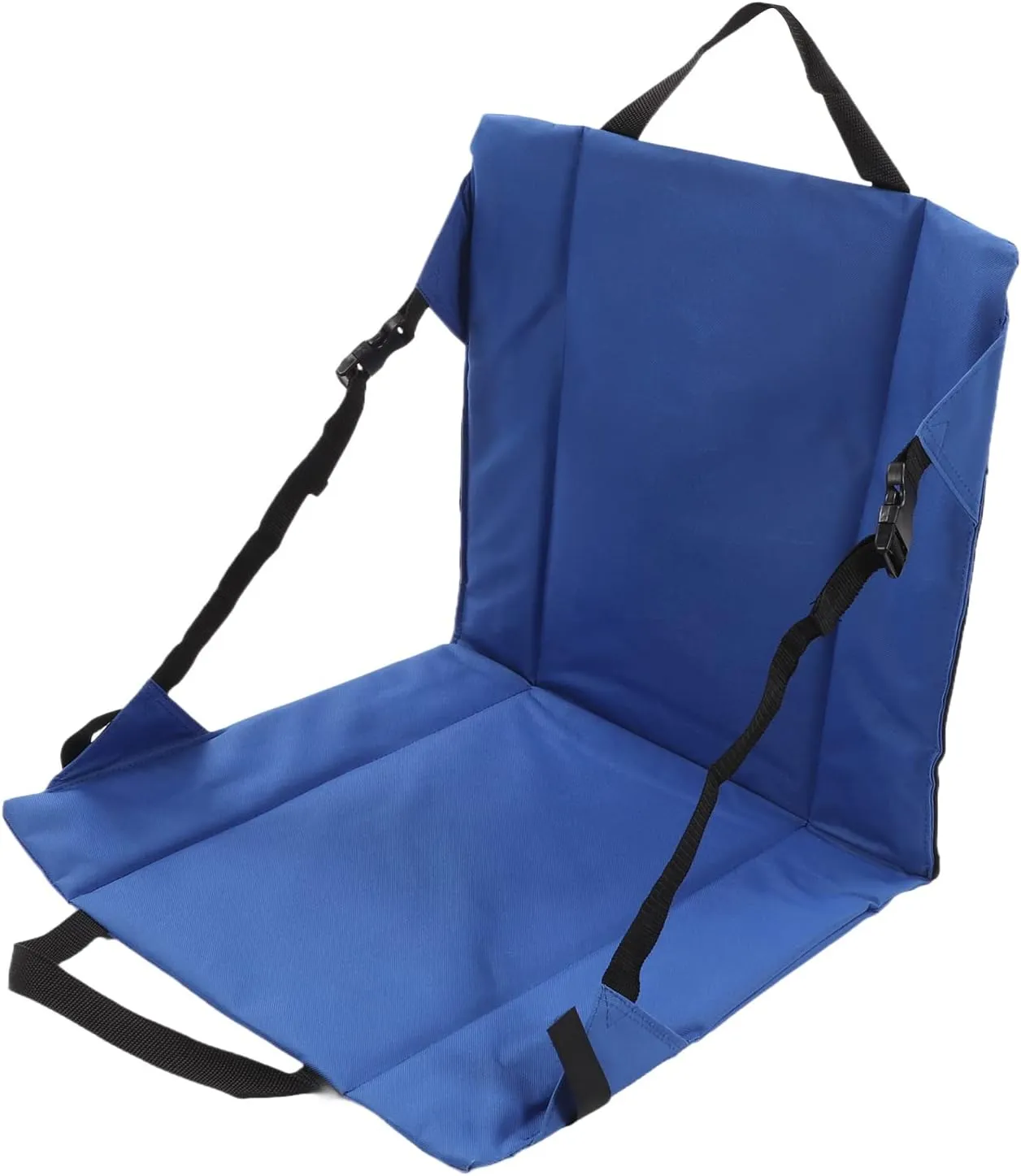 Outdoor Folding Fishing Chair Seat Portable Rocking Chair Cushions for Beach Stadium, Compact Folding Chair Seat with Cooler Bag for Fishing, Camping, Hiking, Blue