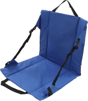 Outdoor Folding Fishing Chair Seat Portable Rocking Chair Cushions for Beach Stadium, Compact Folding Chair Seat with Cooler Bag for Fishing, Camping, Hiking, Blue