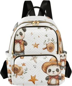 Panda Cowboy Primitive Charm 14 Inch Work Business laptop backpack fashion backpack purse for business