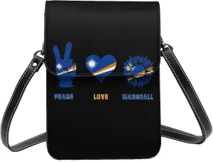 Peace Marshall Islands Rosal Islanders Flag Small Crossbody Bag Is A Shoulder Bag Designed For Women And Girls Cell Phone Crossbody Wallet Purses With Card Slots Adjustable Strap