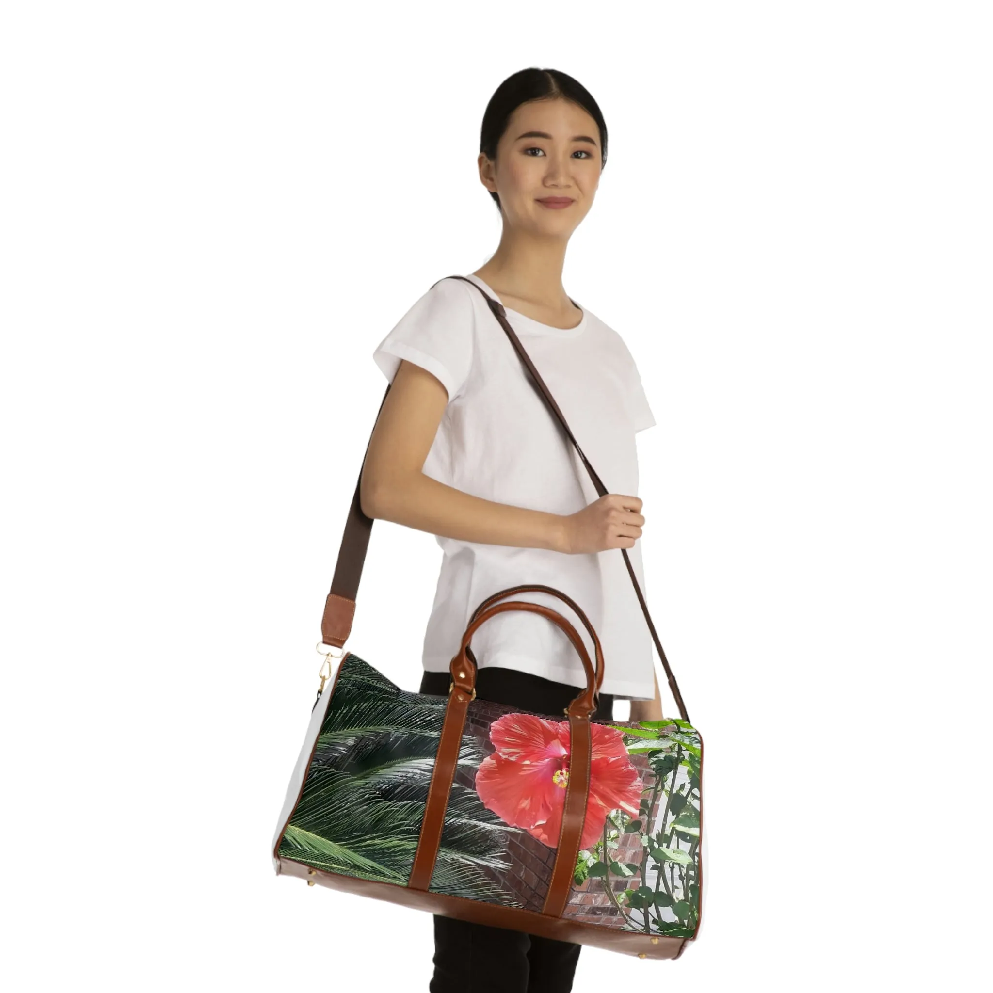 Peach Hibiscus 1-Sided | Waterproof Travel Bag | High Bloom Collection | Life By Ortavia