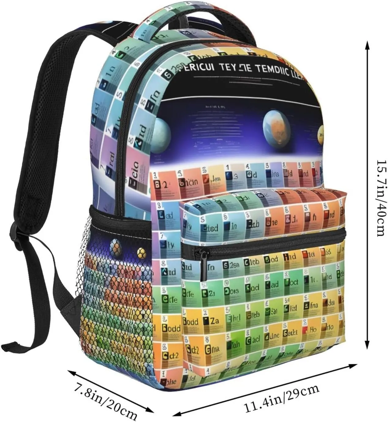 Periodic table of elements print Lightweight Bookbag Casual Laptop Backpack for Men Women College backpack