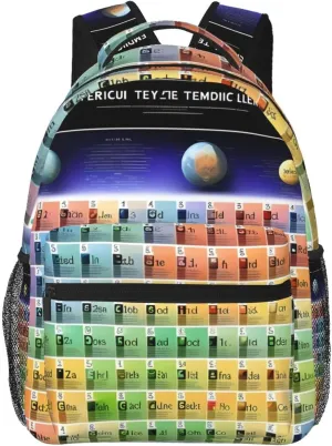 Periodic table of elements print Lightweight Bookbag Casual Laptop Backpack for Men Women College backpack