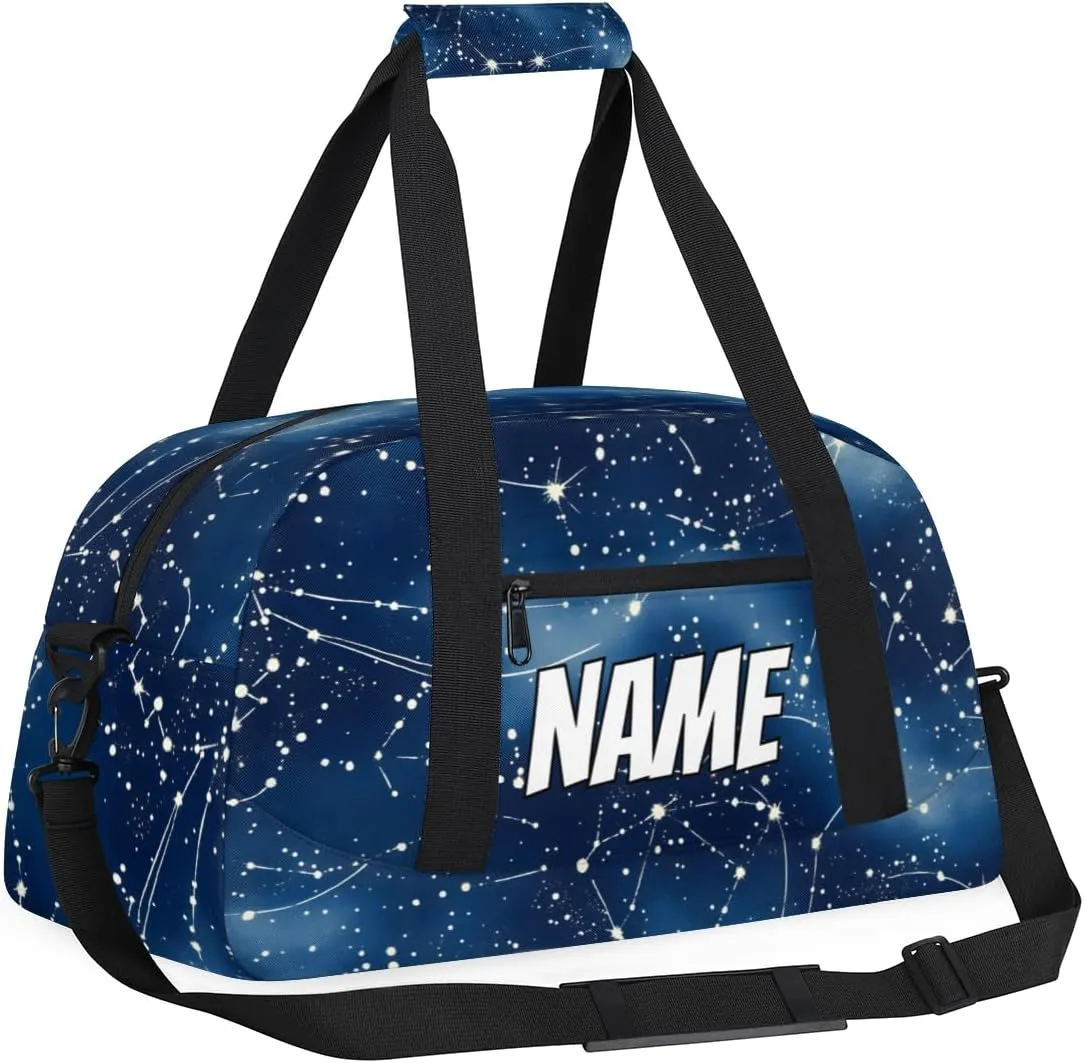 Personalized Custom Gym Bag for Women Men Carry on Starry Night Travel Duffel Tote Fantasy Galaxy Overnight Workout Weekender Bag