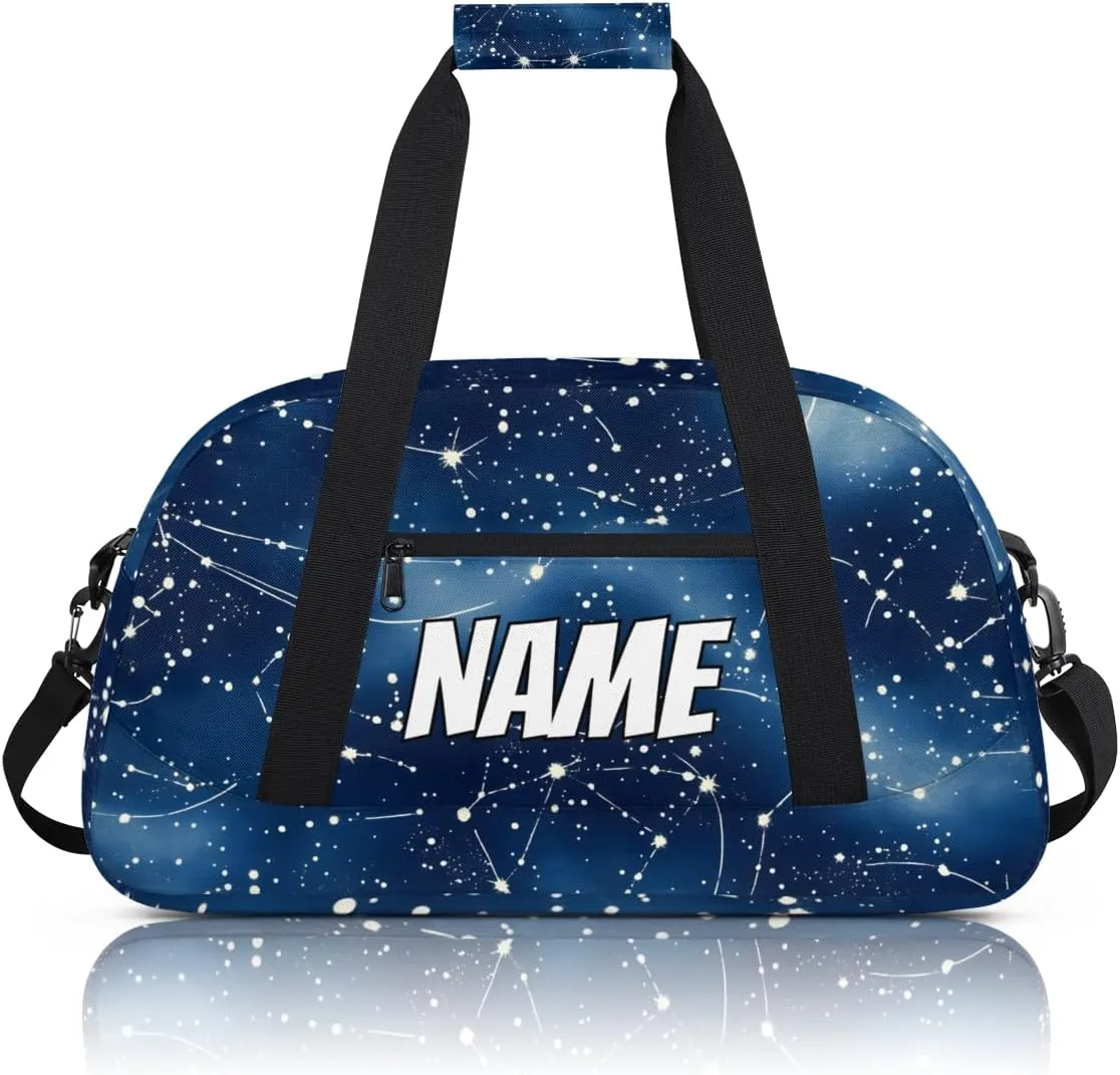 Personalized Custom Gym Bag for Women Men Carry on Starry Night Travel Duffel Tote Fantasy Galaxy Overnight Workout Weekender Bag