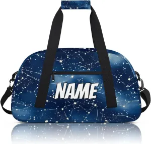 Personalized Custom Gym Bag for Women Men Carry on Starry Night Travel Duffel Tote Fantasy Galaxy Overnight Workout Weekender Bag