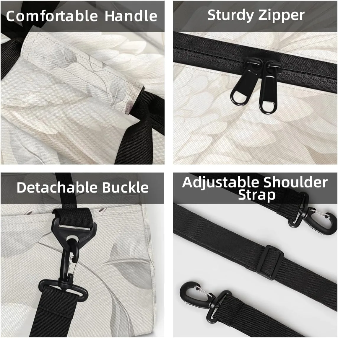 Personalized Custom Gym Bag for Women Men Carry on White Goose Travel Duffel Tote Farm Animal Overnight Workout Weekender Bag
