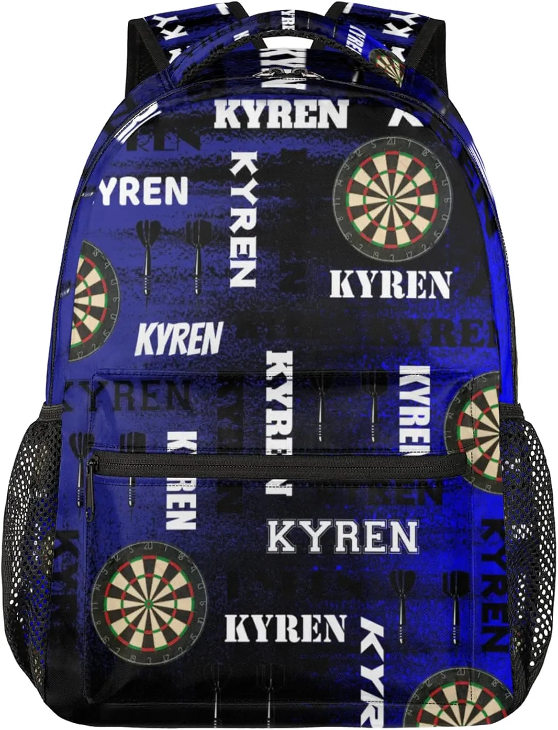 Personalized Darts Backpack, Customized Sports Bag Backpack for Men Women, Custom Name Laptop Backpacks Travel Camping Daypack, Black Navy