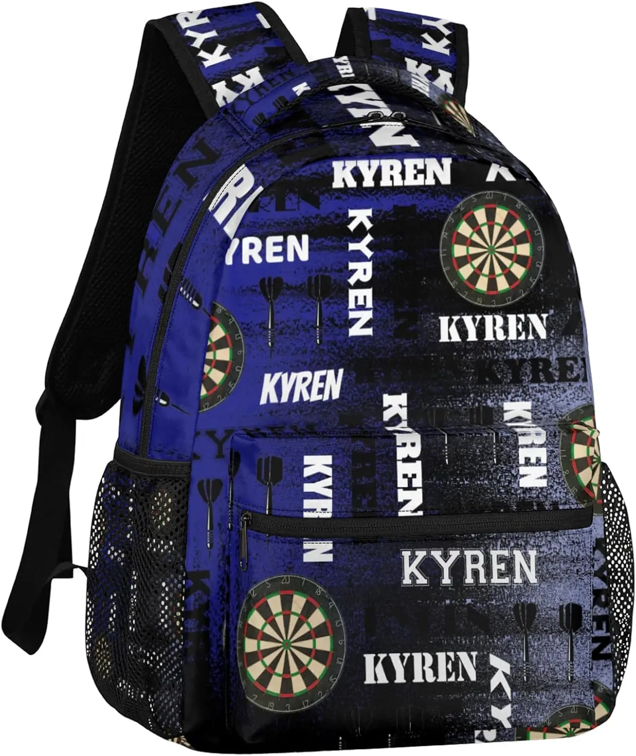 Personalized Darts Backpack, Customized Sports Bag Backpack for Men Women, Custom Name Laptop Backpacks Travel Camping Daypack, Blue Purple