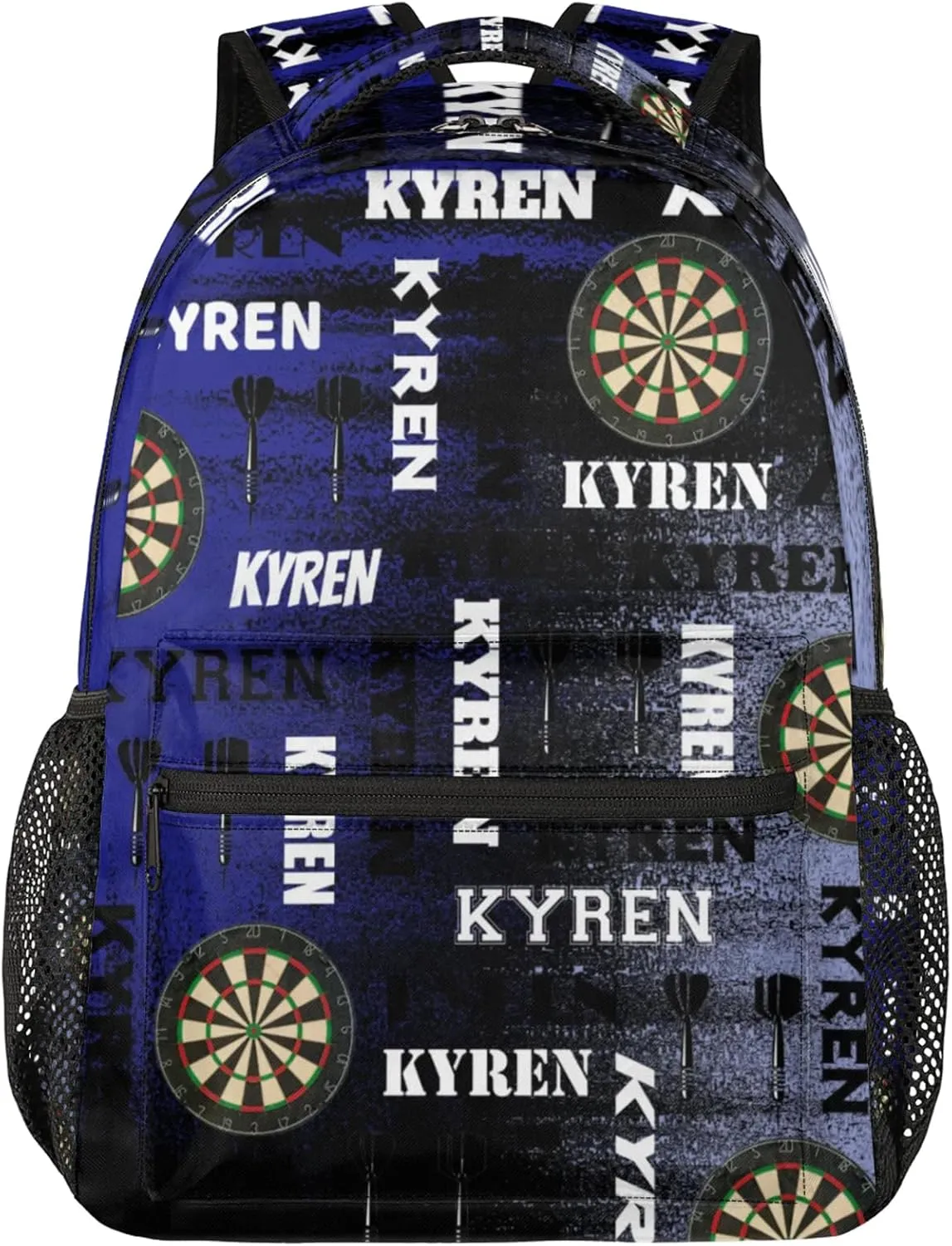 Personalized Darts Backpack, Customized Sports Bag Backpack for Men Women, Custom Name Laptop Backpacks Travel Camping Daypack, Blue Purple