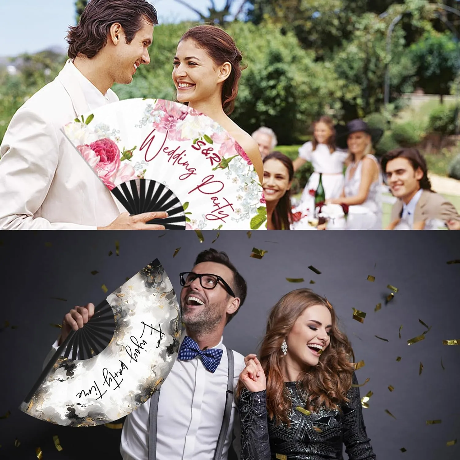 Personalized Decorative Folding Fans Custom Handheld Fans Folding Picture Photo Hand Fans Wedding Party Props Decoration Dancing Cosplay 10PCS