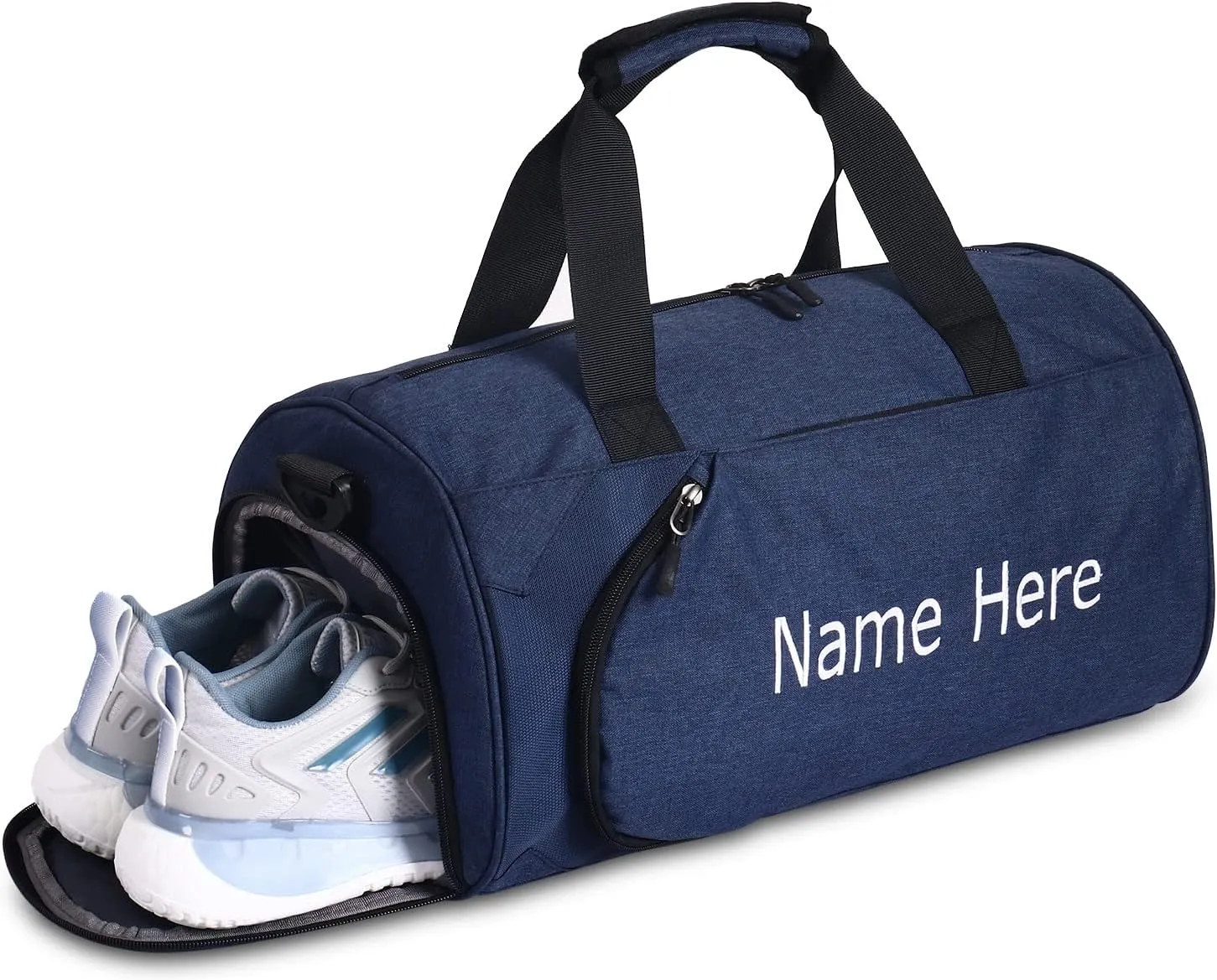 Personalized Duffel Bag, Custom Embroidered Gym Bag, Gym Bag with Shoe Compartment & Wet Dry Pockets, Sports Gym Travel Bag for Women & Men (Blue, S)