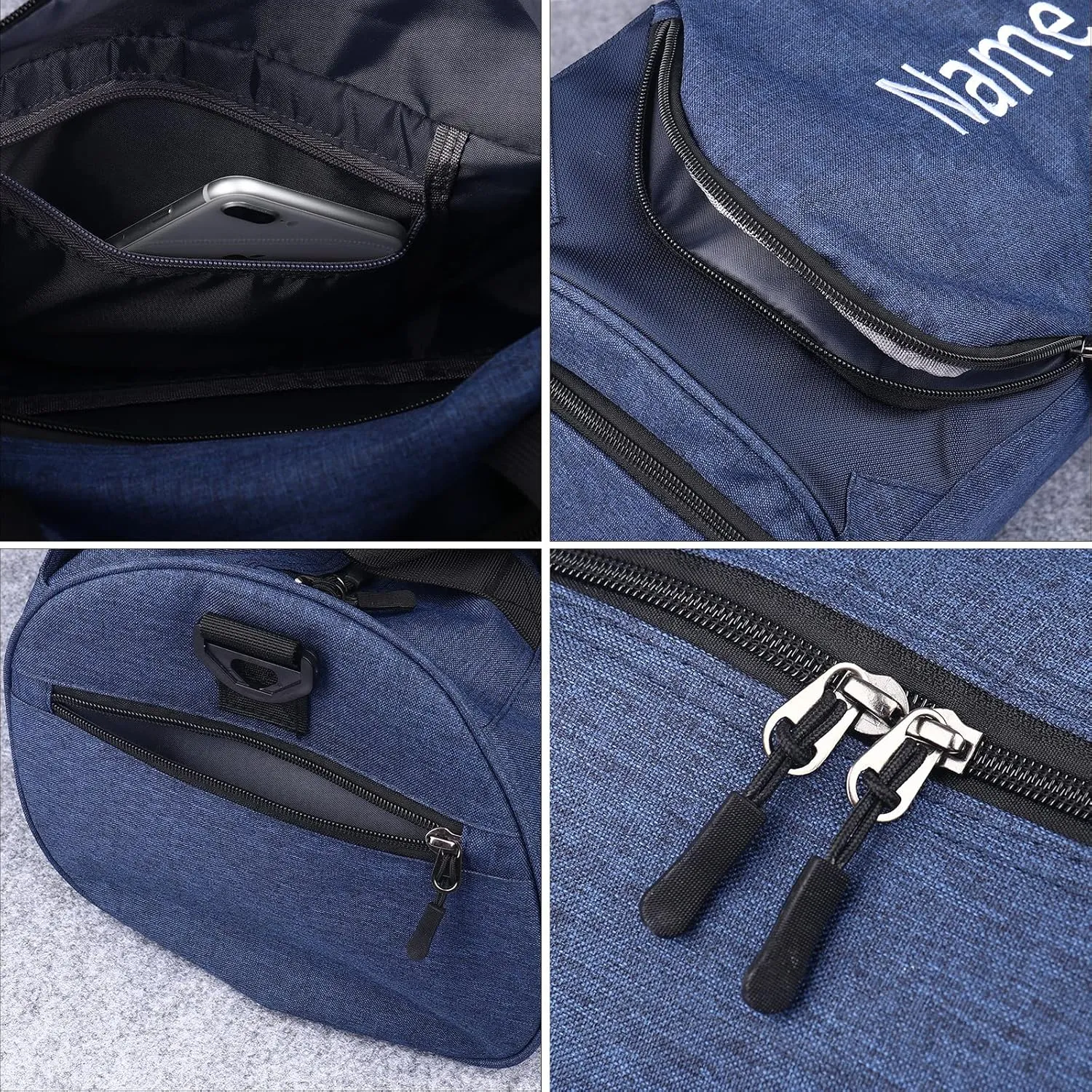 Personalized Duffel Bag, Custom Embroidered Gym Bag, Gym Bag with Shoe Compartment & Wet Dry Pockets, Sports Gym Travel Bag for Women & Men (Blue, S)