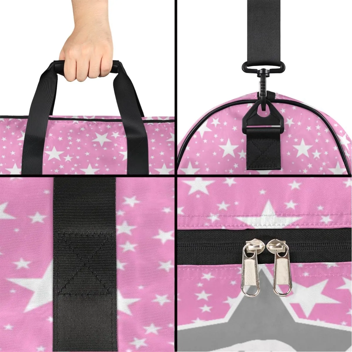 Personalized Gymnastics Bag Dance Bag for Girl Woman, Custom Gym Bag Sport Duffel Bag, Weekender Bags Travel Duffel Bag Gymnastics Stars