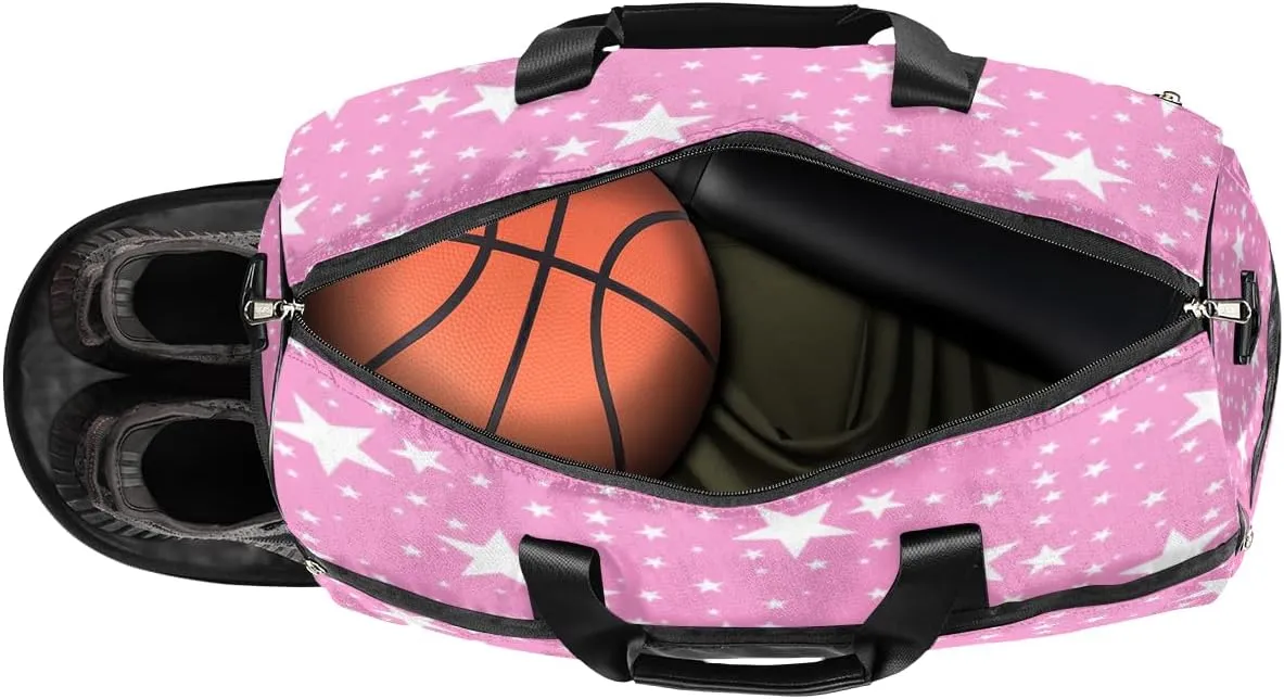 Personalized Gymnastics Bag Dance Bag for Girl Woman, Custom Gym Bag Sport Duffel Bag, Weekender Bags Travel Duffel Bag Gymnastics Stars