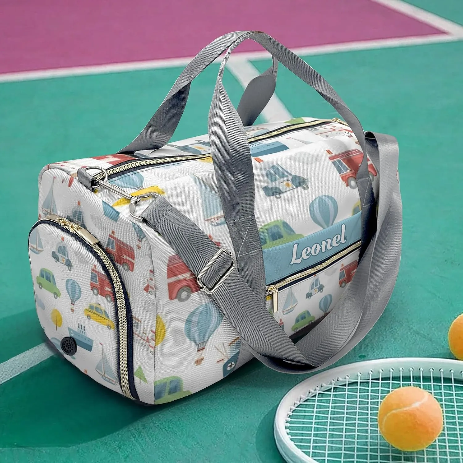 Personalized Ship Car Hot Balloon Duffel Bag,Customized Sport Player Travel Bag for Gifts
