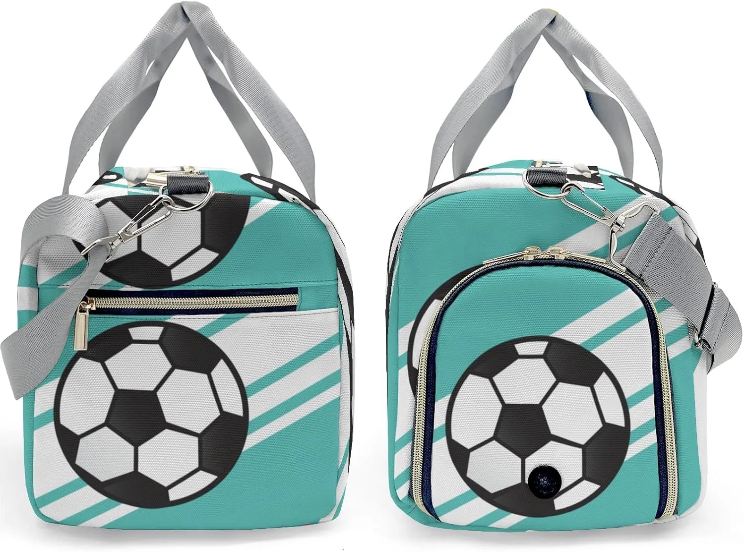 Personalized Sport Soccer Player Number Teal Duffel Bag for Boys,Customized Sport Player Travel Bag for Boys Man Gifts
