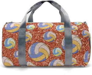 Personalized Sport Volleyball Orange Duffel Bag,Customized Sport Player Travel Bag for Gifts