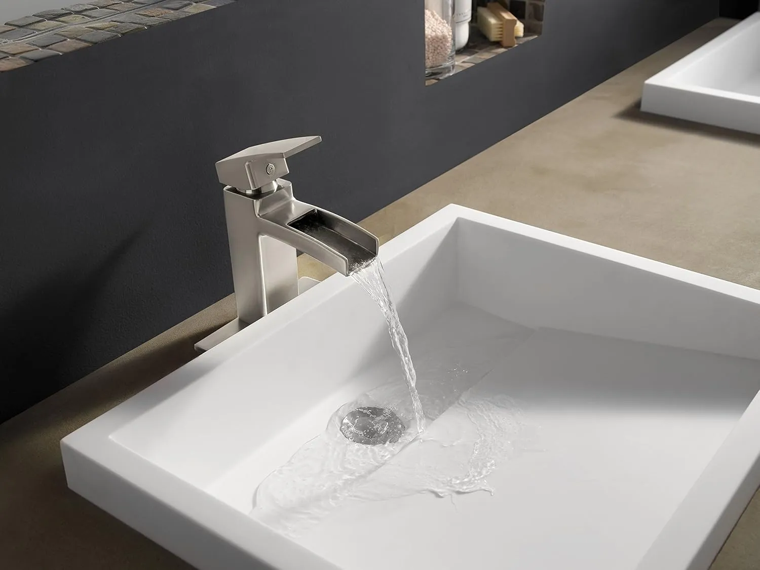 Pfister LG42DF0K LG42-DF0K Kenzo Single Control 4" Centerset Bathroom Faucet in Brushed Nickel, 1.2gpm