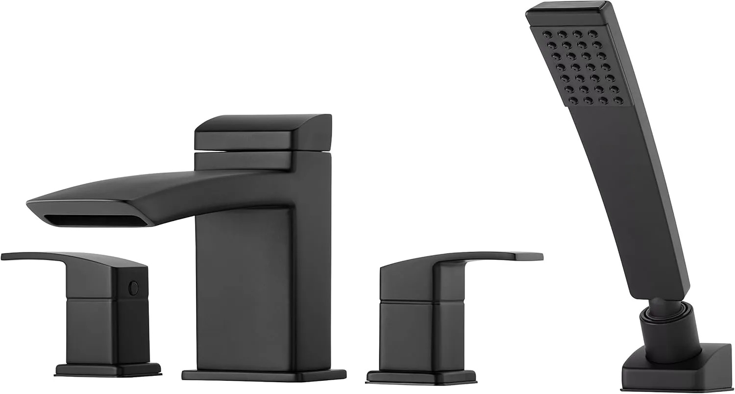 Pfister LG64D1B Kenzo Roman Tub Trim Kit, Matte Black