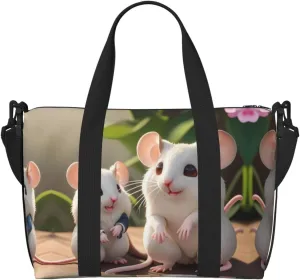 Phayah Mother And Child Rats Crossbody Travel Bag Overnighter Duffel Bags Carry On Size Ideal For School Or Overnight Travel Bag