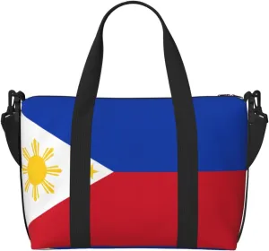 Phayah Philippine Flag Crossbody Travel Bag Overnighter Duffel Bags Carry On Size Ideal For School Or Overnight Travel Bag