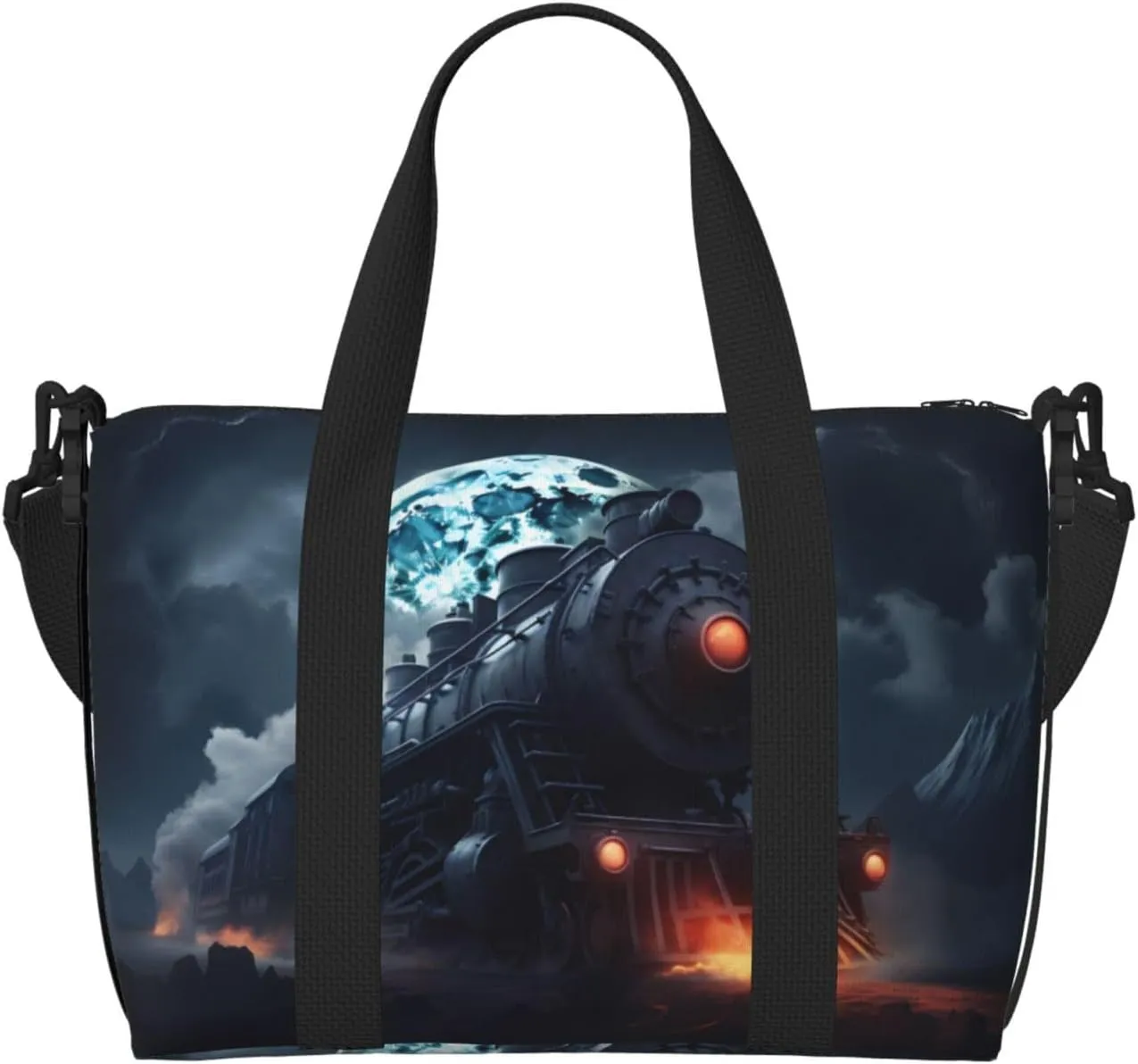 Phayah Powerful Locomotive Crossbody Travel Bag Overnighter Duffel Bags Carry On Size Ideal For School Or Overnight Travel Bag