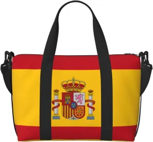 Phayah Spanish Flag Crossbody Travel Bag Overnighter Duffel Bags Carry On Size Ideal For School Or Overnight Travel Bag