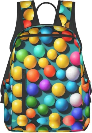Pickleball Balls Colors print Lightweight Laptop Backpack Travel Daypack Bookbag for Women Men for Travel Work