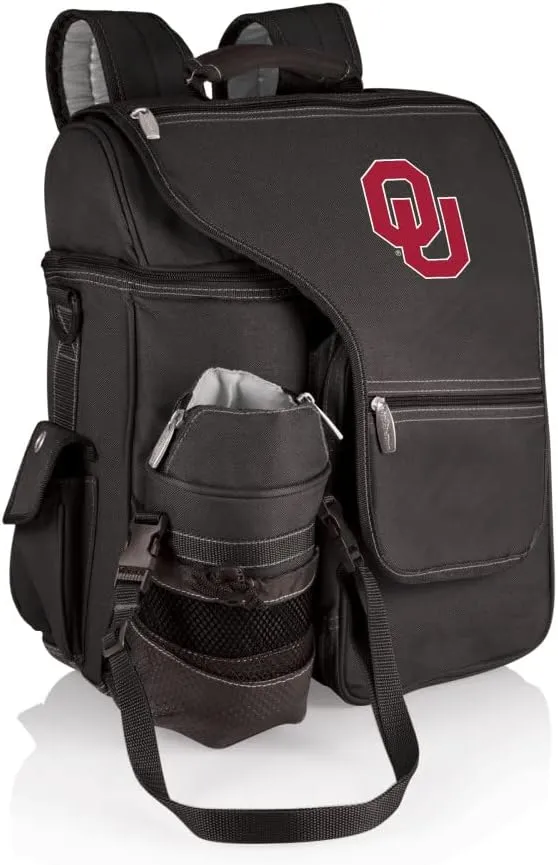 PICNIC TIME NCAA Oklahoma Sooners Turismo Backpack Cooler with Water Bottle Carrier - Soft Cooler Backpack - Travel Cooler Bag
