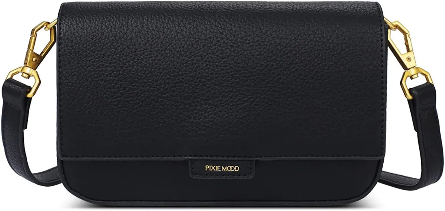 Pixie Mood LARISSA-CB-PINPB-OS Pebbled Exterior Dual Bag, Recycled Vegan Leather Crossbody Handbag Purse